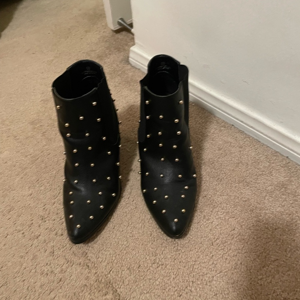 Black studded ankle boots